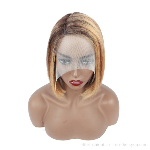 Hot sells Healthy bouncy texture T part HD lace wigs for black women sillky front lace wig rumy human hair lace front Bob wigs